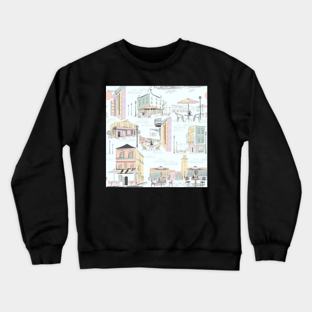 Le Petit Bistro Pastel Crewneck Sweatshirt by implexity